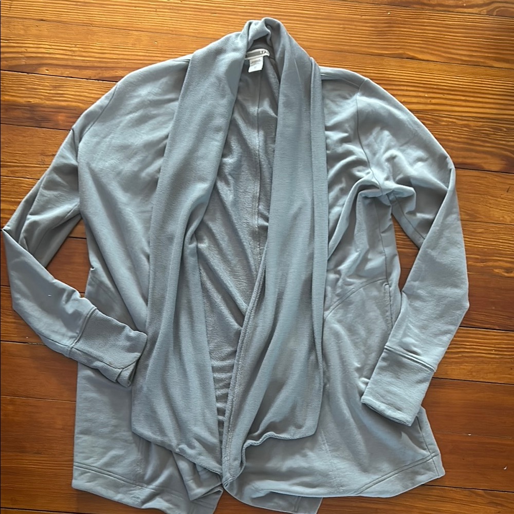 Athleta XS Cozy Open Front Cardigan in Light Gray
